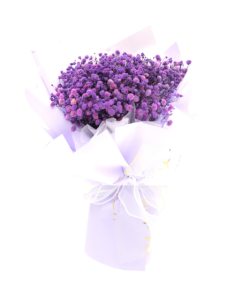 Hand Bouquet-Purple Baby's Breath