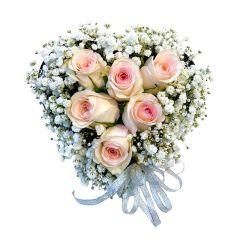 Centre Pink Rose in Heart Shaped Box A