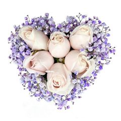 Light Pink Rose in Heart Shaped Box A