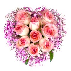 Two Tone Pink Rose in Heart Shaped Box A