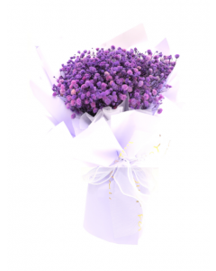 Hand Bouquet-Purple Baby's Breath
