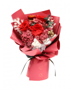Hand Bouquet-Red Mixed Flowers